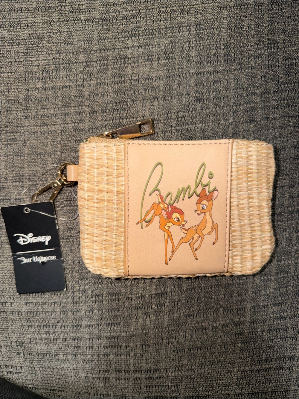 Disney Bambi Straw Zip Wallet - Natural/Beige